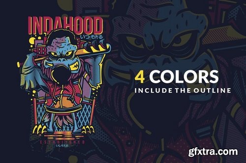 Indahood T-Shirt Design Template