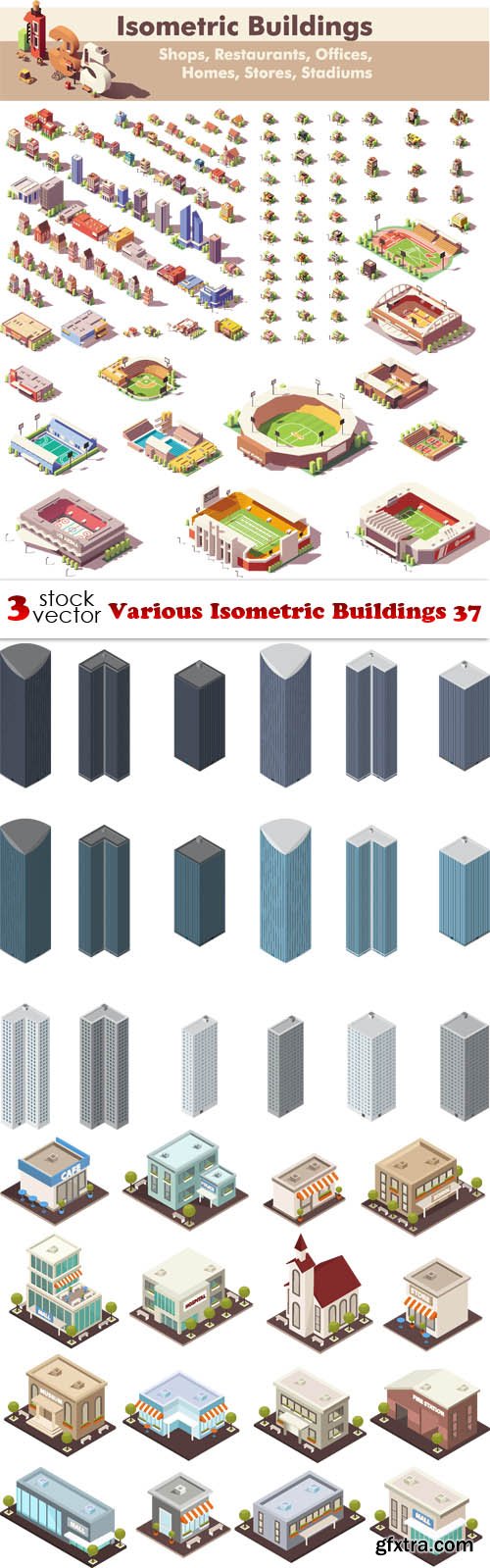 Vectors - Various Isometric Buildings 37