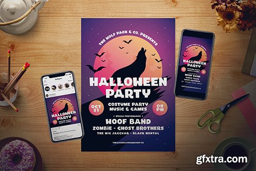 Halloween Party Flyer Set
