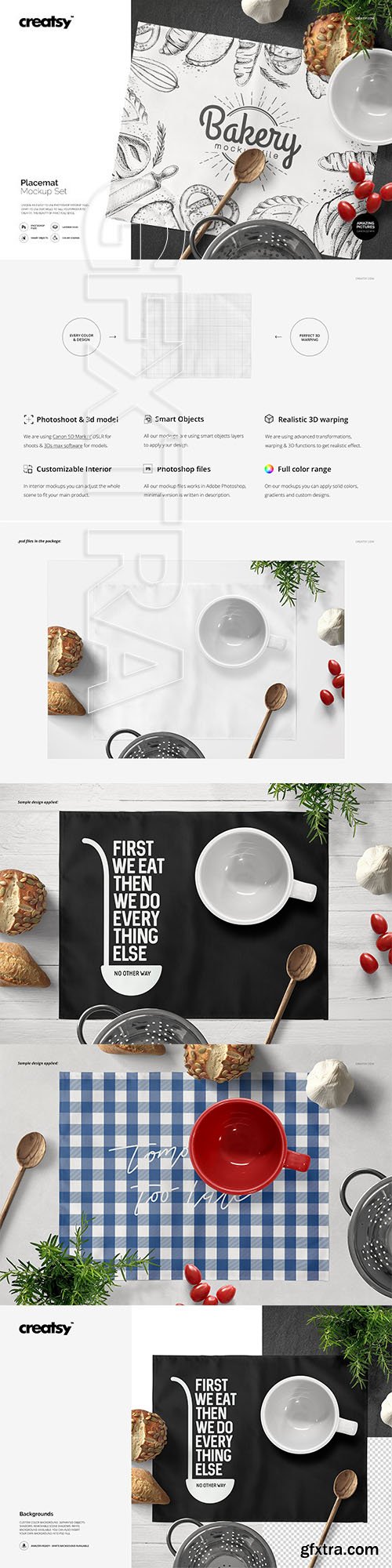 CreativeMarket - Placemat Mockup Set 2804056
