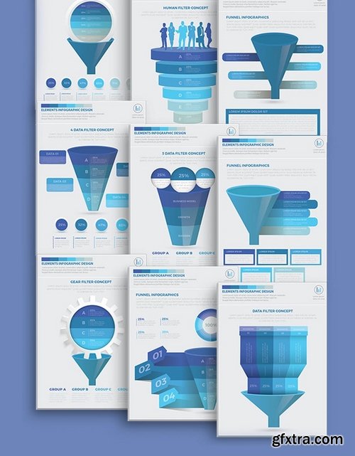 Blue Filter Funnel Infographics