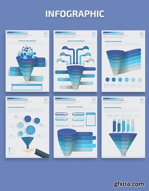 Blue Filter Funnel Infographics
