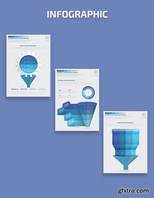 Blue Filter Funnel Infographics