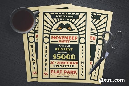Movember Party Flyer
