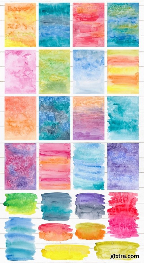 Vivid &amp; Bright Watercolor Textures