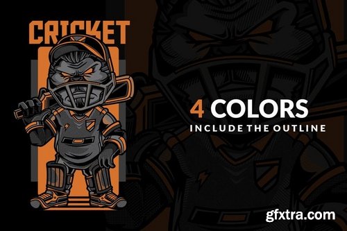 Cricket Sports T-Shirt Design Template