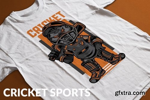 Cricket Sports T-Shirt Design Template