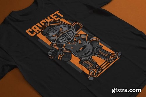 Cricket Sports T-Shirt Design Template