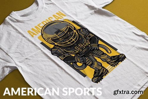 American Sports T-Shirt Design Template