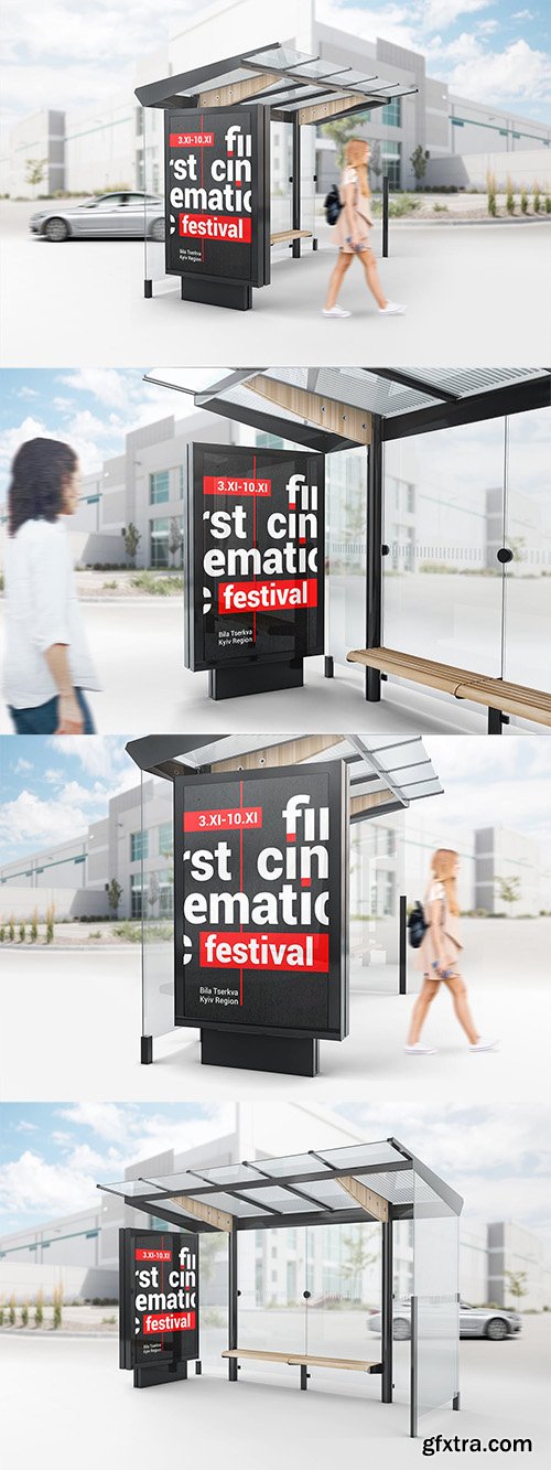 Bus Stop Lightbox Mockup Bus Stop Lightbox Mockup