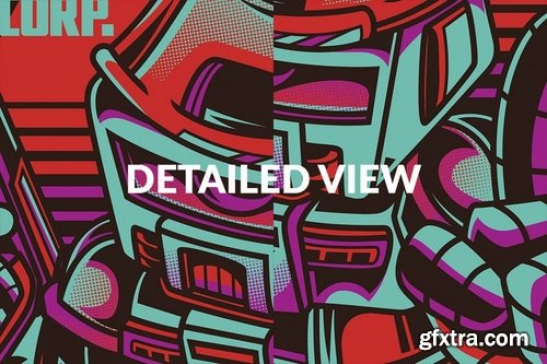 Funky Robot T-Shirt Design Template