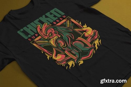 Chicken Sup Brah T-Shirt Design Template