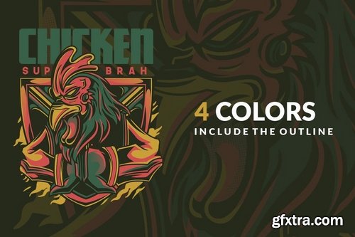Chicken Sup Brah T-Shirt Design Template