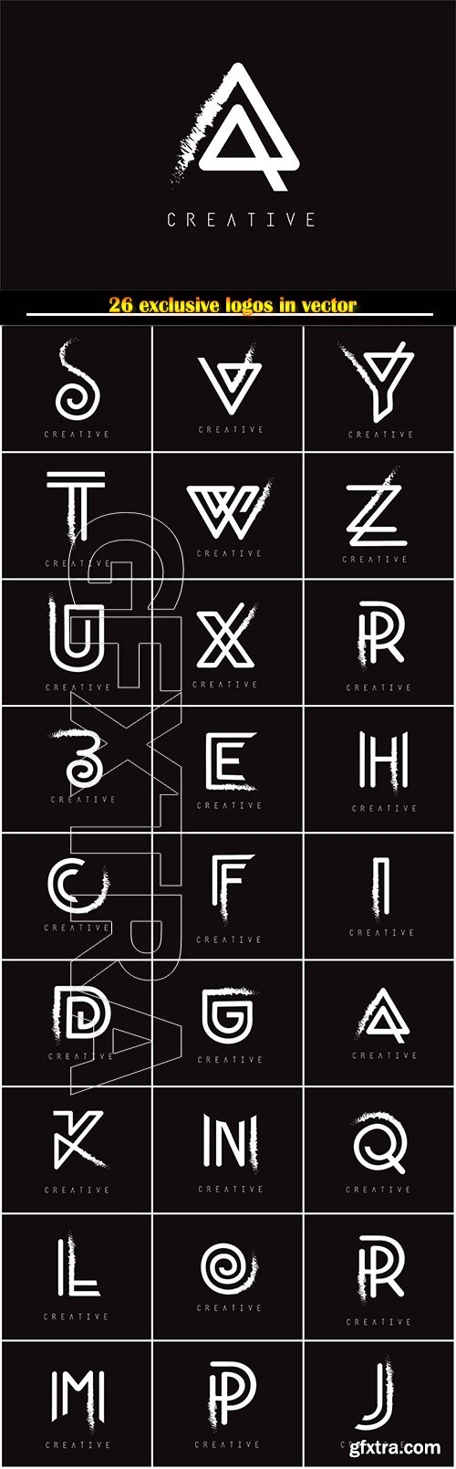 Monogram letter design brush paint stroke, logo vector illustration