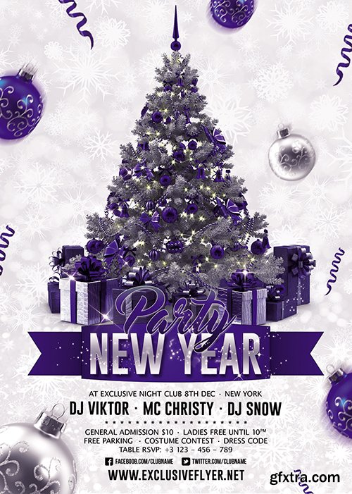New Year Party 2018 – Seasonal A5 Flyer Template
