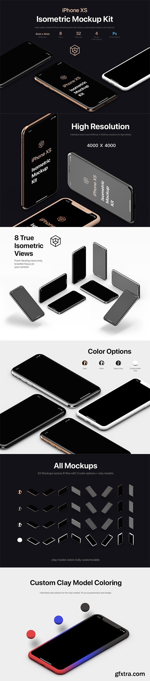 iPhone XS Isometric Mockups iPhone XS Isometric Mockups