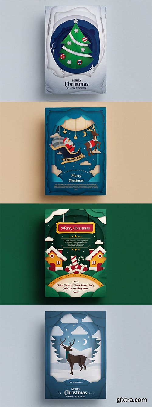 Paper Art Christmas Flyer Templates Paper Art Christmas Flyer Templates
