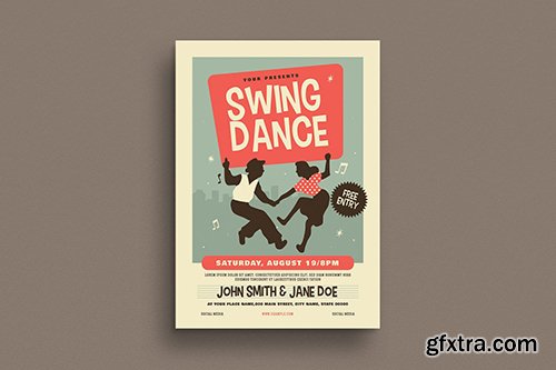 Retro Swing Dance Event Flyer Retro Swing Dance Event Flyer