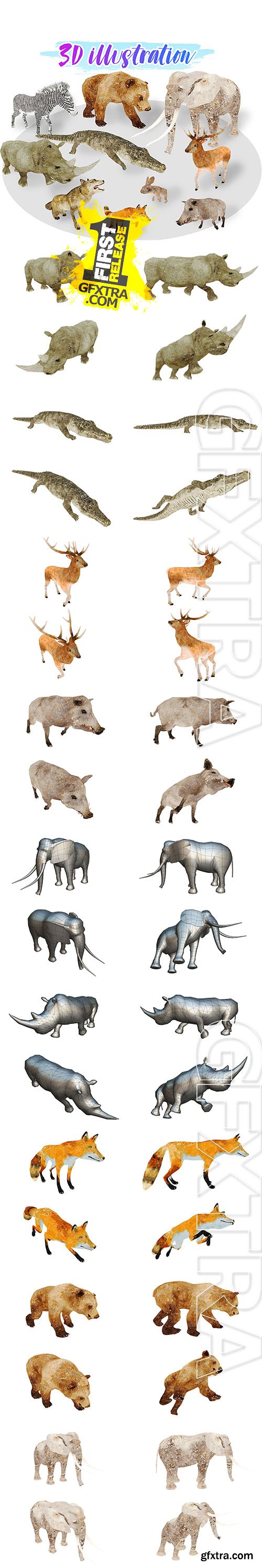 Cubebrush - Africa Animal Illustration Animated Part 1 Cubebrush - Africa Animal Illustration Animated Part 1