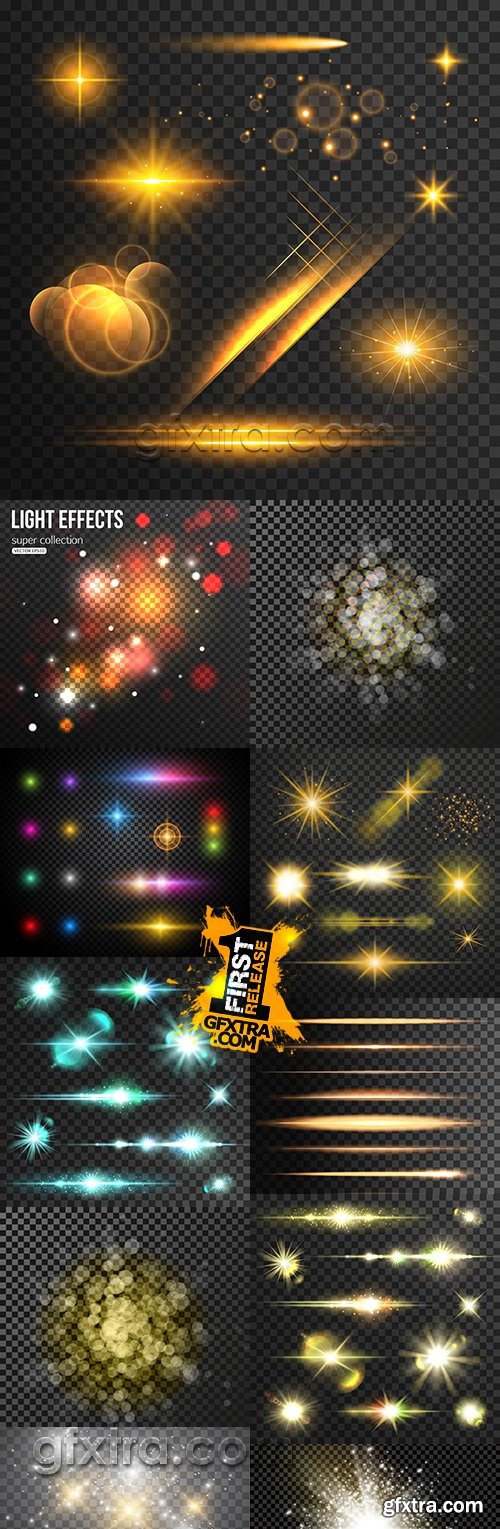 Bright lighting effects collection of design 15