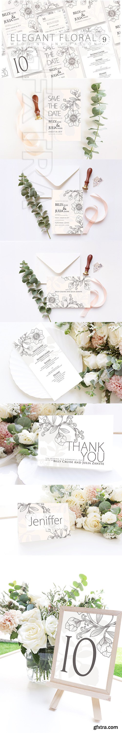 CreativeMarket - Elegant Floral - Wedding Suite Ac 72 3039274