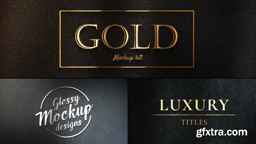 Videohive Gold Mockup Kit - Glossy Logo & Titles 20543730