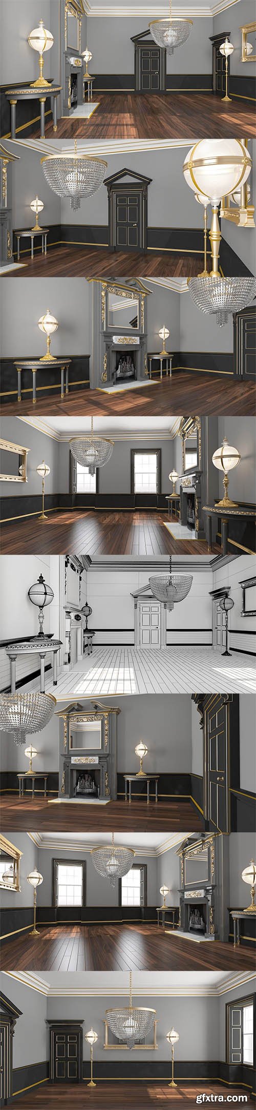 Cubebrush - Classic Interior Scene 34 Cubebrush - Classic Interior Scene 34