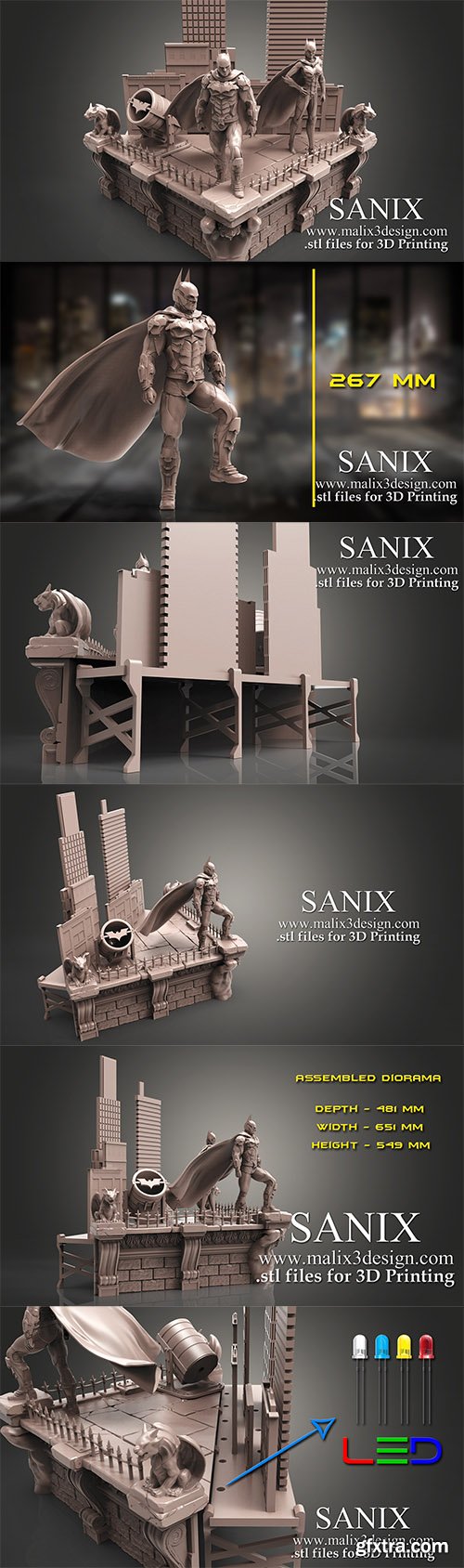 Cubebrush - Batman Diorama 3D Print Model Cubebrush - Batman Diorama 3D Print Model