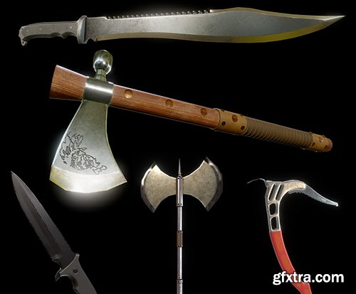 Cubebrush - Melee pack VR / AR / low-poly 3D model
