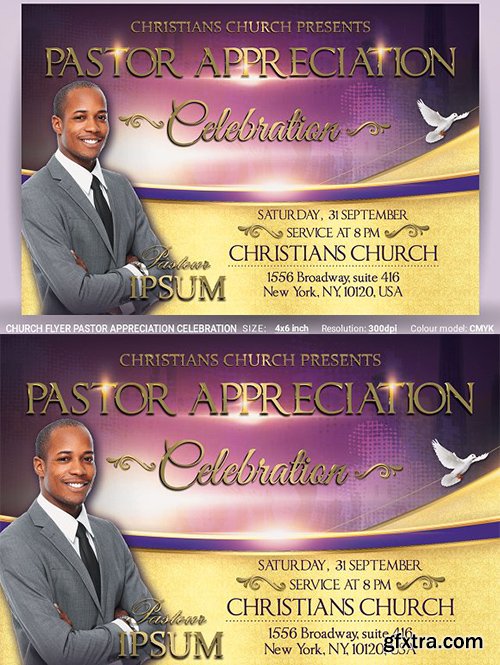 CreativeMarket - Church Flyer Pastor Appreciation 3034098