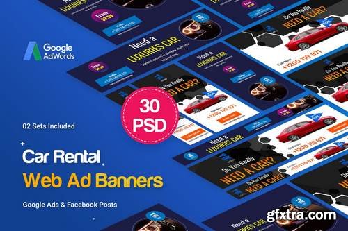 Car Rental Banners Ad - 30 PSD [02 Sets]
