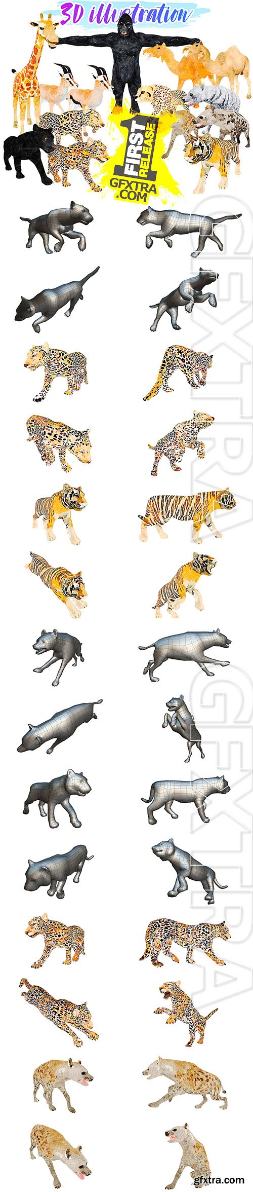 Cubebrush - Africa Animal Illustration Animated Part 2 Cubebrush - Africa Animal Illustration Animated Part 2