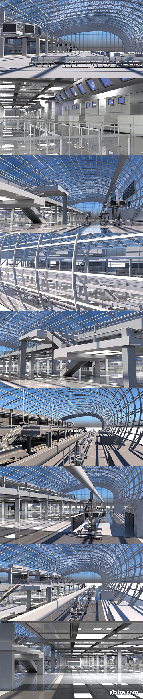 Cubebrush - Airport Check In Interior Cubebrush - Airport Check In Interior