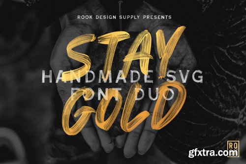 CreativeMarket Stay Gold SVG Font Duo 3044175