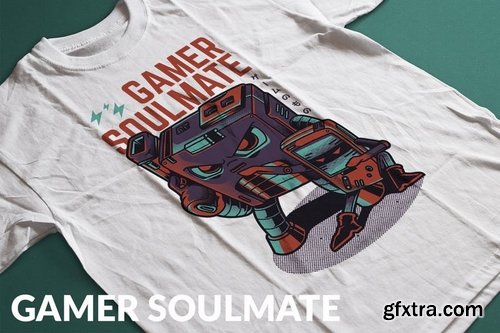 Gamer Soulmate T-Shirt Design Template