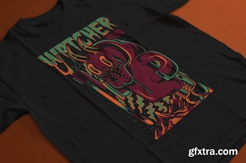 Witcher T-Shirt Design Template
