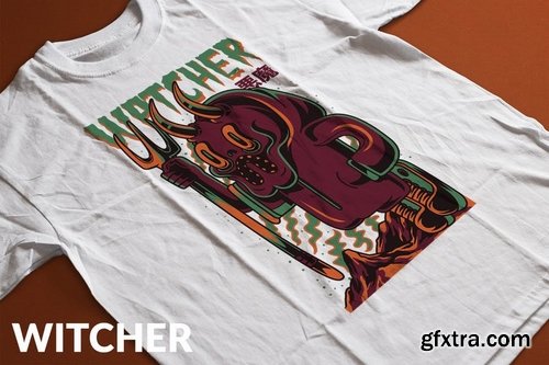 Witcher T-Shirt Design Template