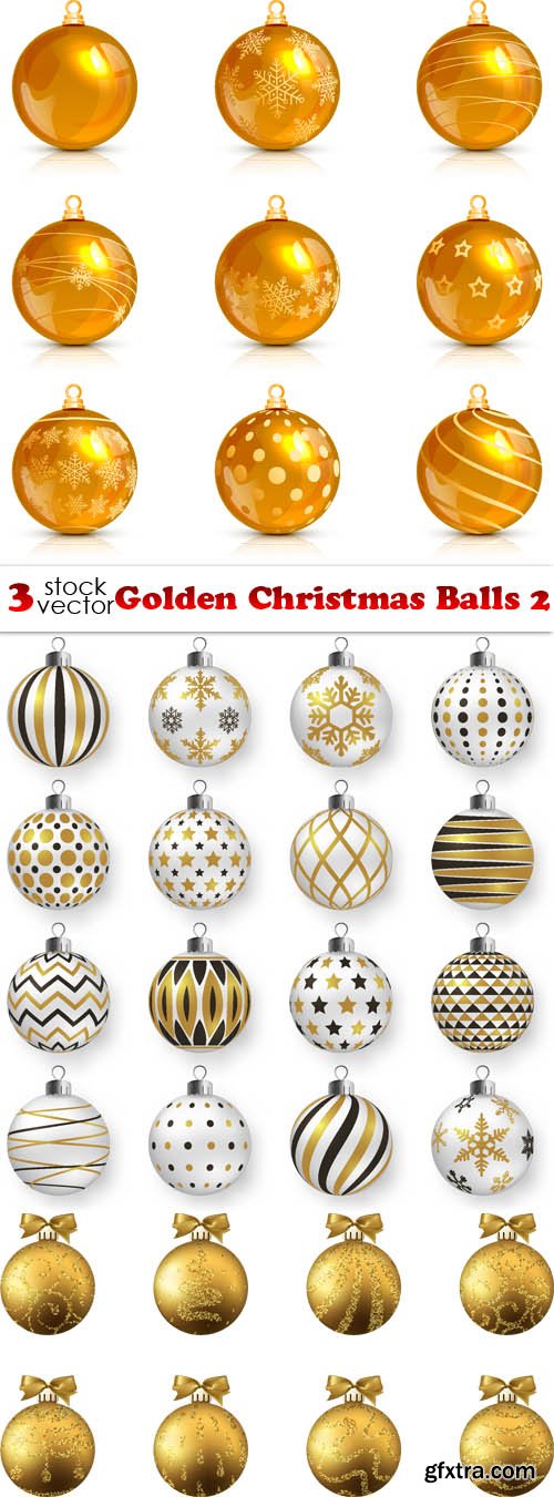 Vectors - Golden Christmas Balls 2