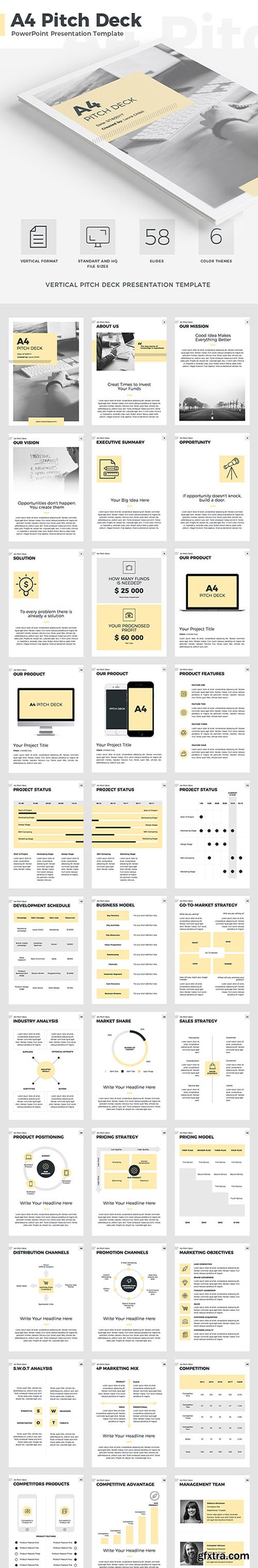 A4 Pitch Deck Vertical PowerPoint Template 20608554 A4 Pitch Deck Vertical PowerPoint Template 20608554