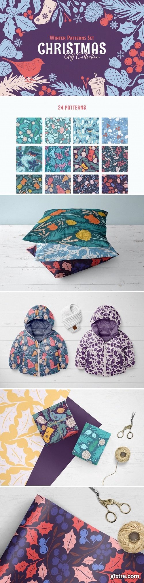 CM - Christmas Gift: Vector Patterns Set 3075176