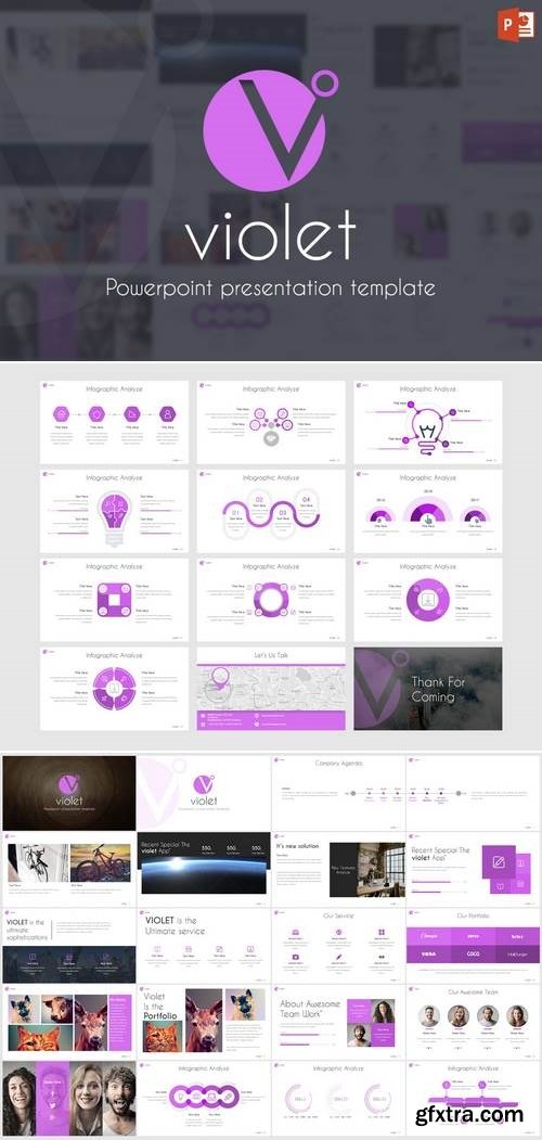 Violet  - Powerpoint, Keynote, Google Sliders Templates
