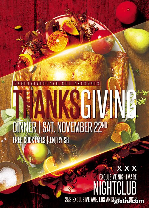 Thanksgiving Dinner Flyer - Autumn A5 Template Thanksgiving Dinner Flyer - Autumn A5 Template