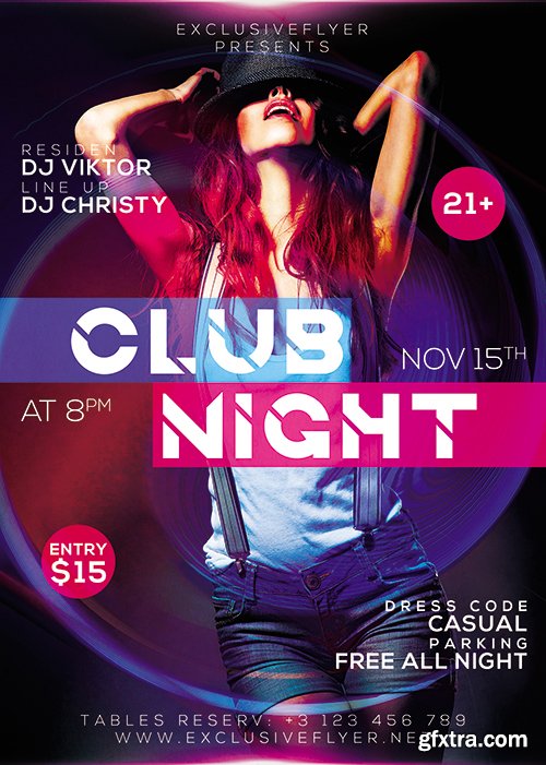 Club Night Party Flyer - Club A5 Template Club Night Party Flyer - Club A5 Template