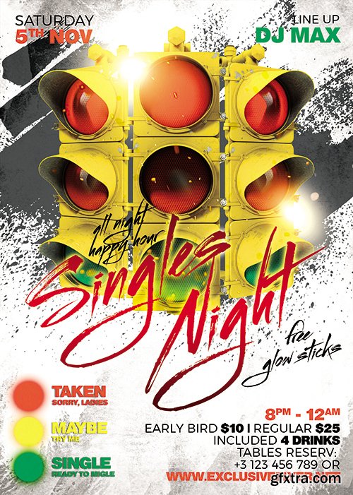 Singles Night Flyer - Club A5 Template Singles Night Flyer - Club A5 Template
