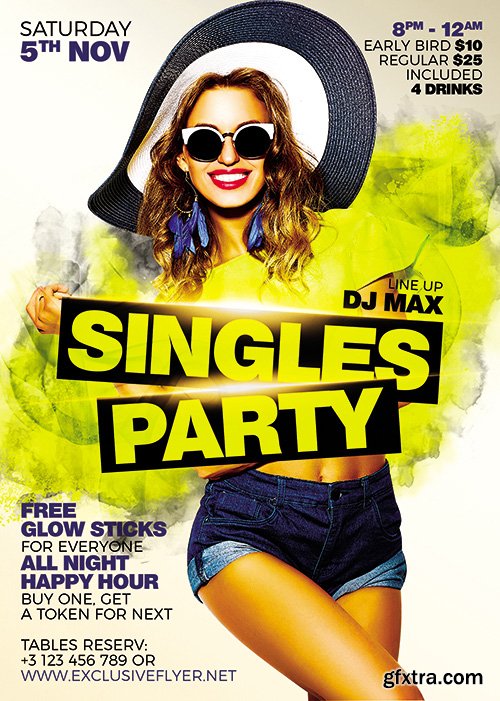 Singles Party Flyer - Club A5 Template Singles Party Flyer - Club A5 Template