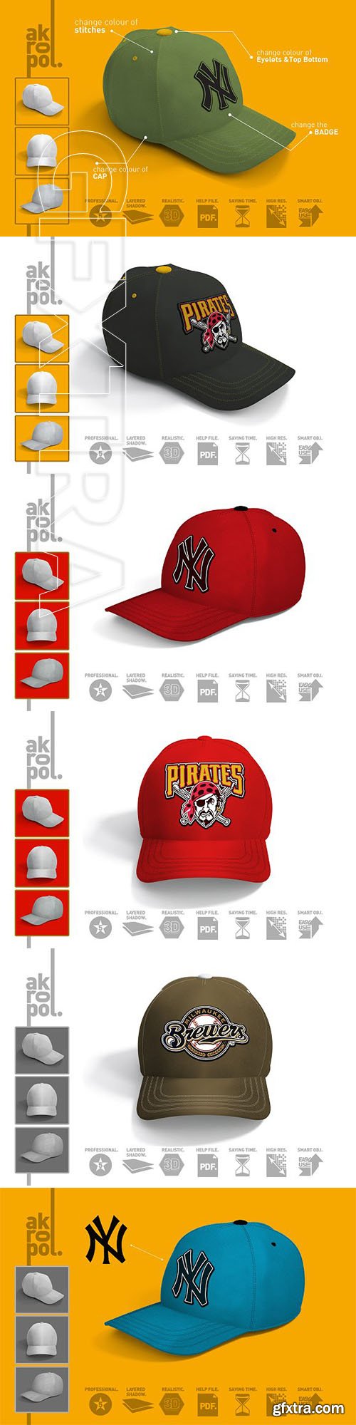 CreativeMarket - Baseball Cap Mock Up 2892294
