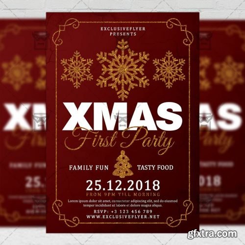 First Christmas Party Flyer - Seasonal A5 Template First Christmas Party Flyer - Seasonal A5 Template