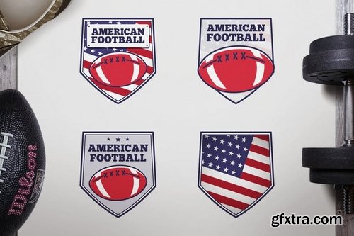 Vintage American Football Logos USA Sports Badge