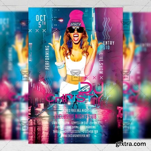 Guest Dj Christy Flyer - Club A5 Template