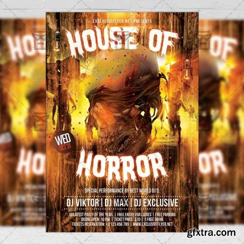 House of Horror Flyer - Seasonal A5 Template House of Horror Flyer - Seasonal A5 Template